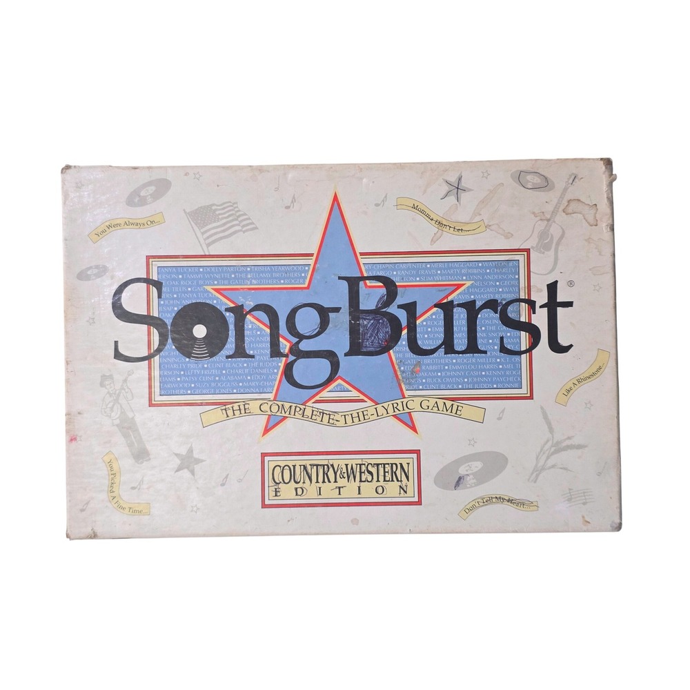 VTG 1990s SONGBURST Country Western Edition Music Trivia Lyrics Game Hersch CO